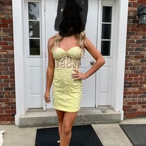 Short yellow formal dress